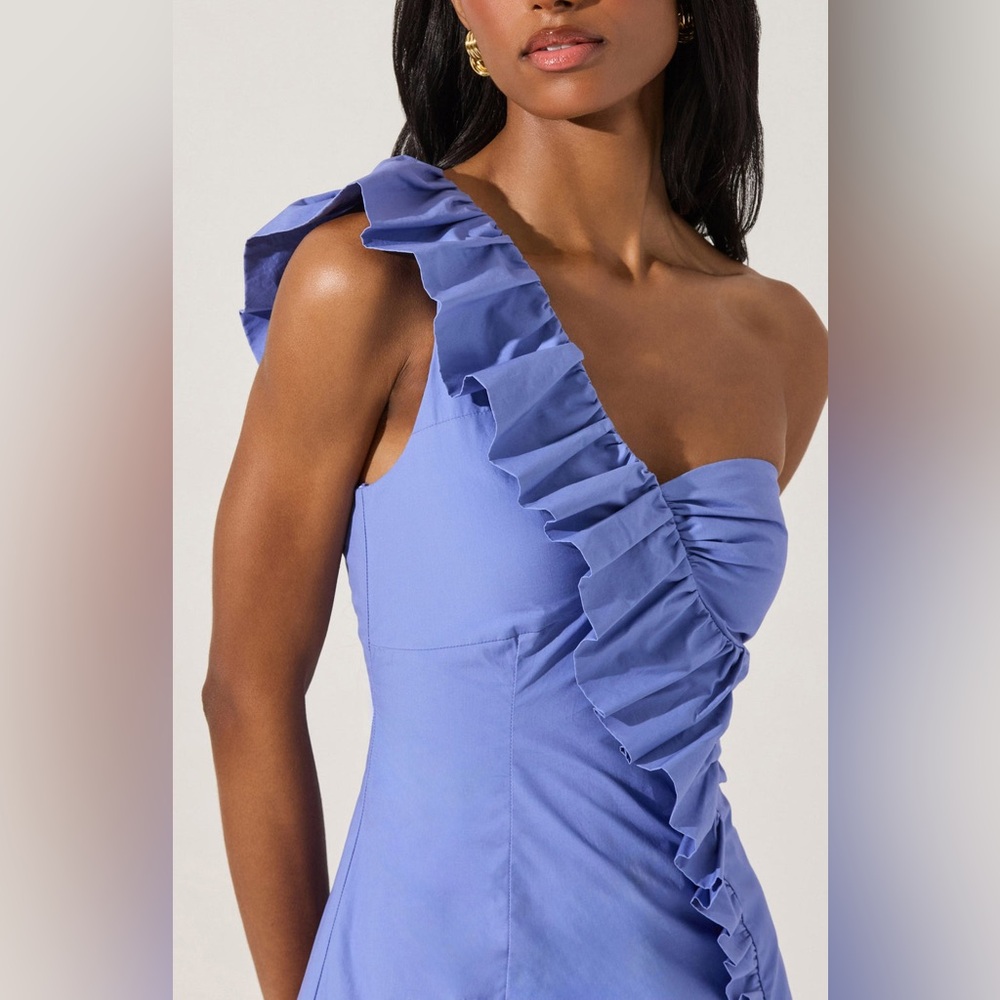 ASTR The Label One Shoulder Ruffle Mini Dress - Picture 4 of 5